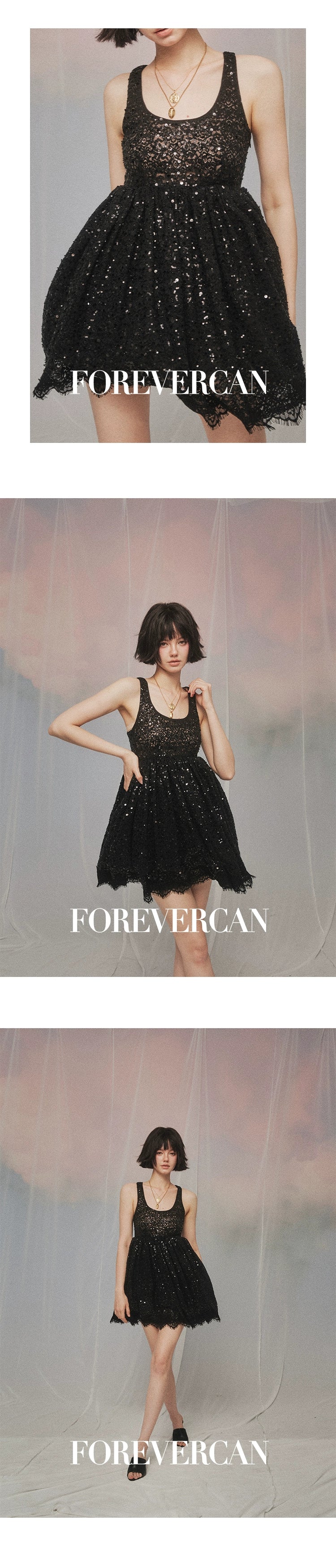 フォーエバーカン レディース 2024 新しいバチカンの大ヒット ショー、レース サスペンダー パフ ドレス付き