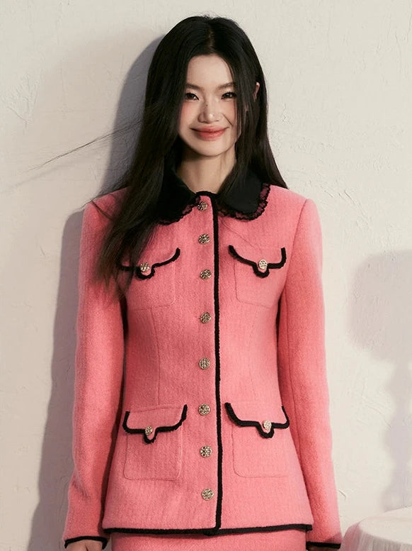 Small fragrance lace collar coat