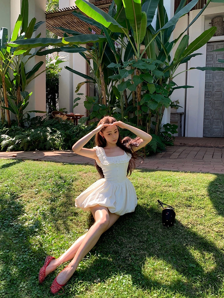 Xiaoliバブルミルクフー、フレンチプリンセスドレス、夏の小さな男、外国スタイル、年齢縮小、ウエストふくらんでいるスカート