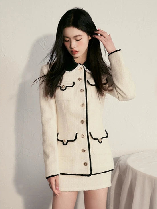 Small fragrance lace collar coat