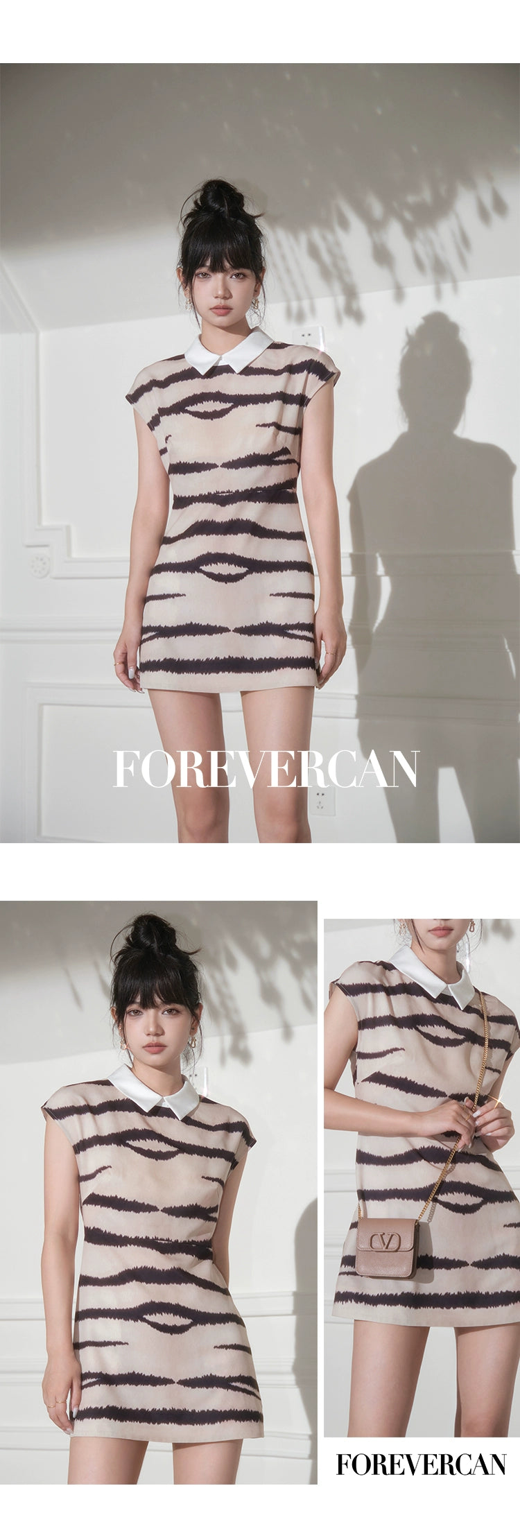 フォーエバーカンレディースサマー2024ニューケニアハイデザイン気質ノースリーブトップドレス